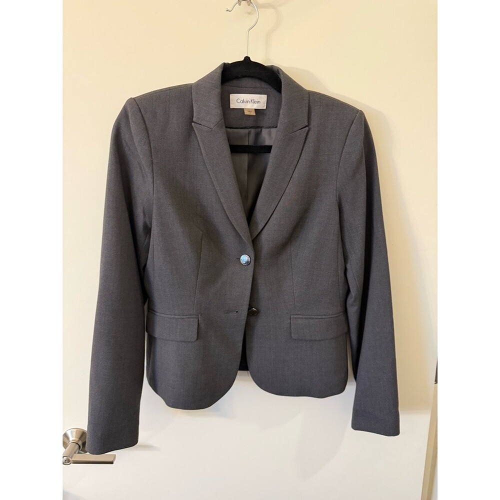 Calvin Klein Dark Gray Women's Single-Button Blazer